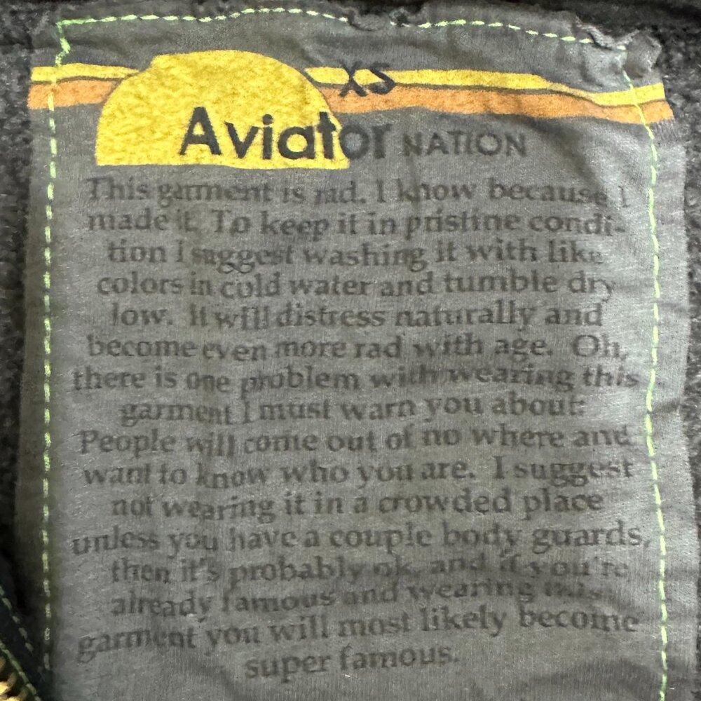 AVIATOR NATION 5 STRIPE HOODIE - FADED SMOKE SIze XS - Picture 2 of 7